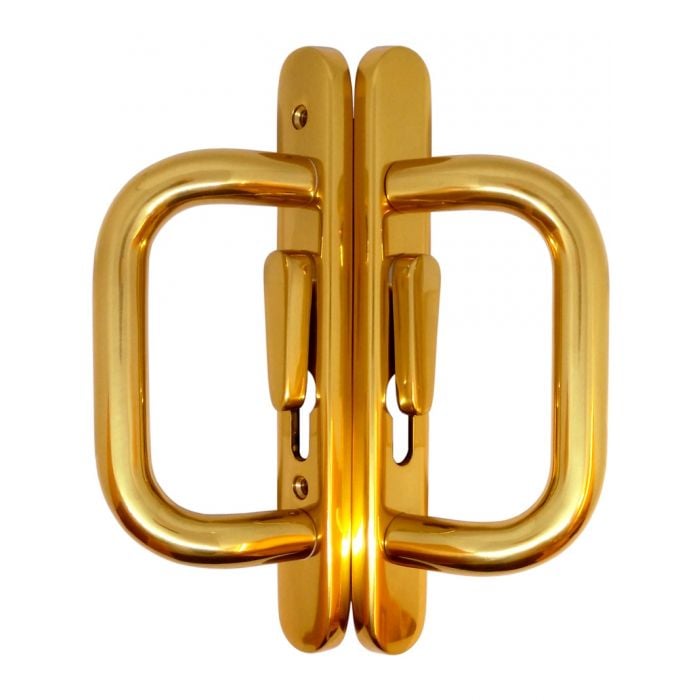 Schlegel Inline Patio D Shape Door Handle 133mm Screw Fix Metal Gold