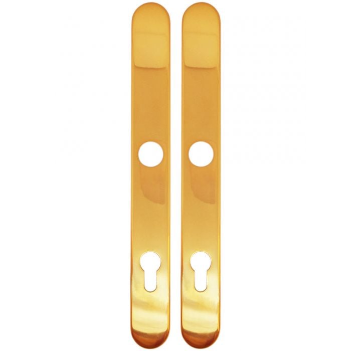 Polished Gold Upvc Door Handle 199mm Screw Fix 95mm pz Millenco Lock