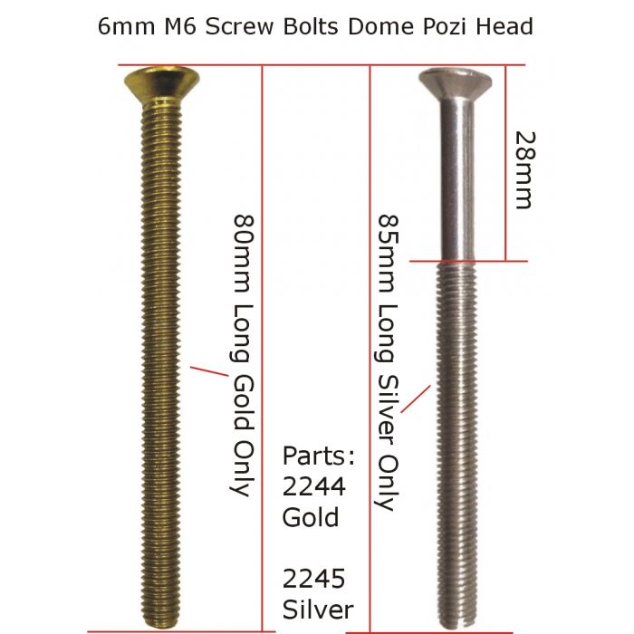 6mm M6 Diameter Replacement Security Pas24 Door Handle Screw Bolts